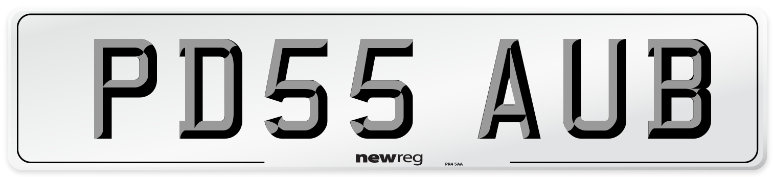 PD55 AUB Number Plate from New Reg